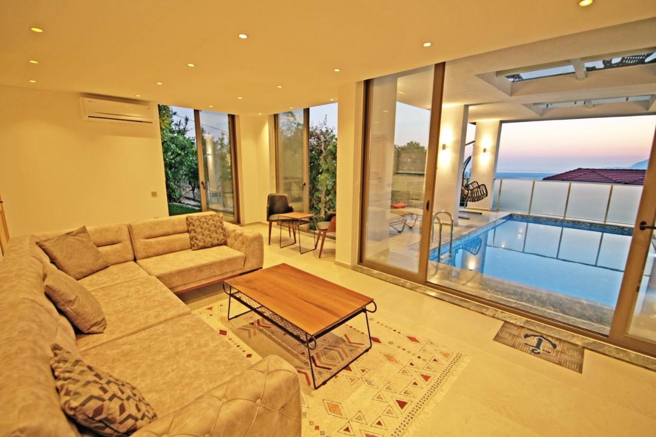 Villa With A Private Heated Pool, Jacuzzi, Overlooking Spectacular Views Of The Sea Kas Exterior foto
